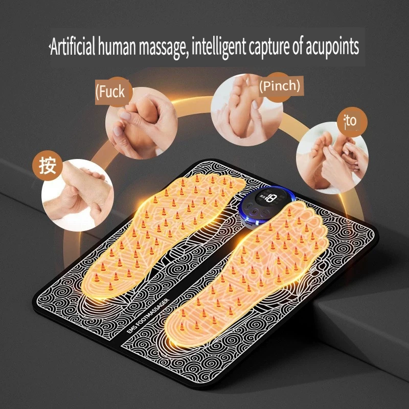 Foot Low Frequency Therapy Device Electric Massager Pad with Remote, 8 Modes 19 Levels for Plantar Fasciitis Pain Relief - view 2