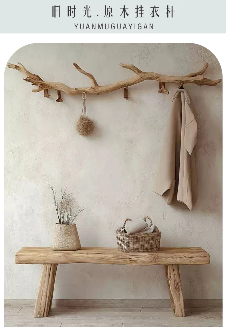 Appendiabiti in stile nordico con asta appendiabiti per camera da letto, casa, design semplice, pratico e moderno scaffale da parete