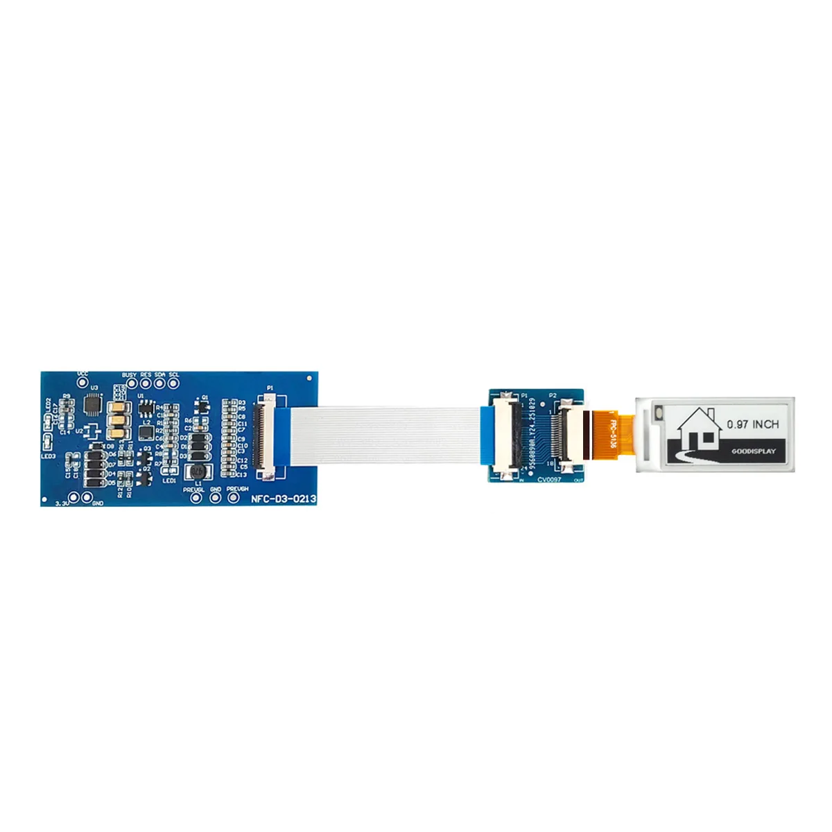 GooDisplay 0.97inch E-Ink Display NFC-Driven Update Evaluation Kit for Developers NFC-D3-CV0097