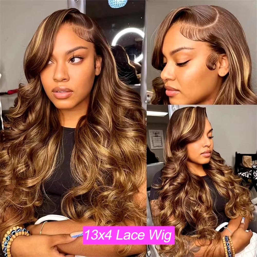 P427 Hoogtepunt Ombre Gekleurde Body Wave Pruiken 30 Inch 13x4 Menselijk Haar Kant Frontale Pruiken 200 Dichtheid 13x6 Kant Voor Pruik Voor Vrouwen