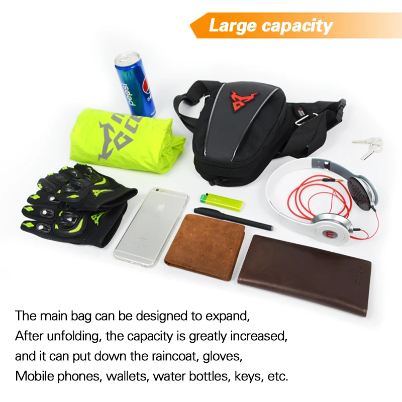 MOTOCENTRIC Multi-Function Motorcycle Drop Leg Bag Hip Bum Motorcycle Bag Outdoor Waist Bag Motorbike Riding Chest Bag 5