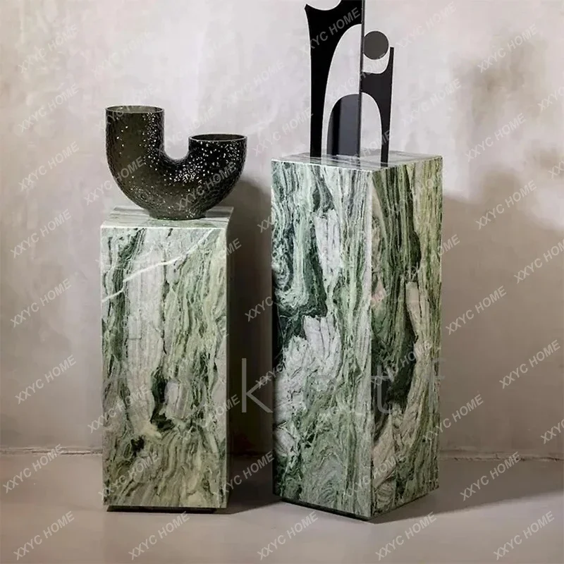 

YX Light роскошный жадеит зеленый натуральный мраморный край несколько диванов для гостиной круглый роскошный каменный приставной столик