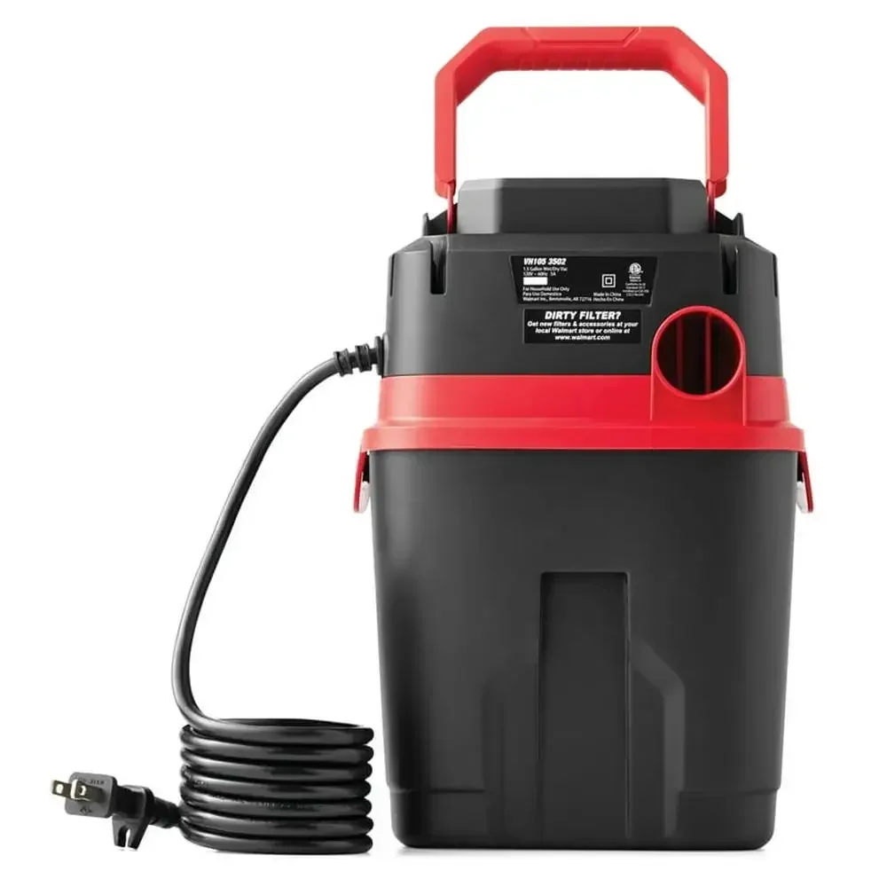 Wet Dry Vacuum 1.5 Gallon 2 Peak HP Lightweight Portable VH105 3502 New Cleaner Kit Wall Mount