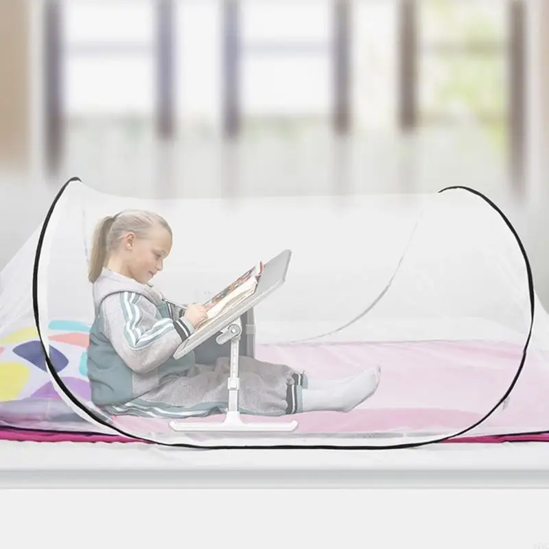 A5YC Tenda Kelambu Perjalanan Luar Ruangan Kain Jaring Portabel Jaring Lipat Tempat Tidur Tunggal untuk Tidur Luar Ruangan