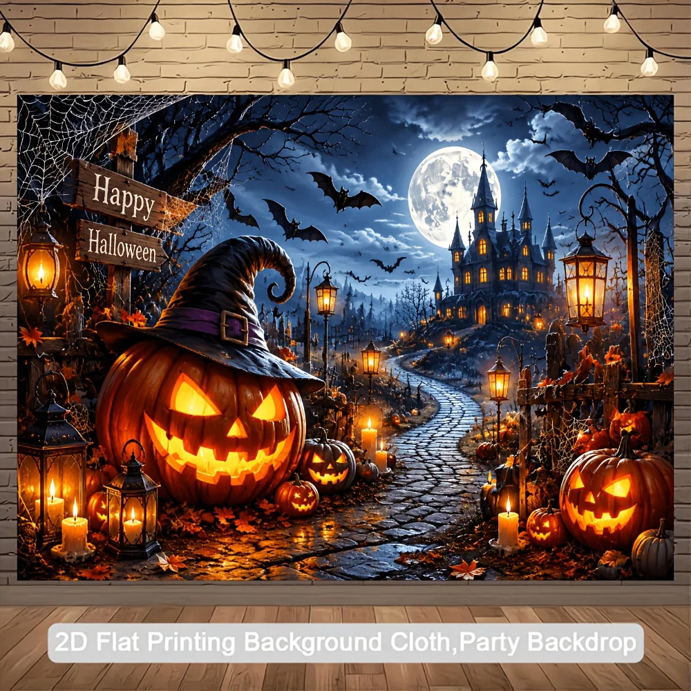 Bandiera piatta 2D, bandiera 2D in un unico pezzo, sfondo per banner a tema Halloween,