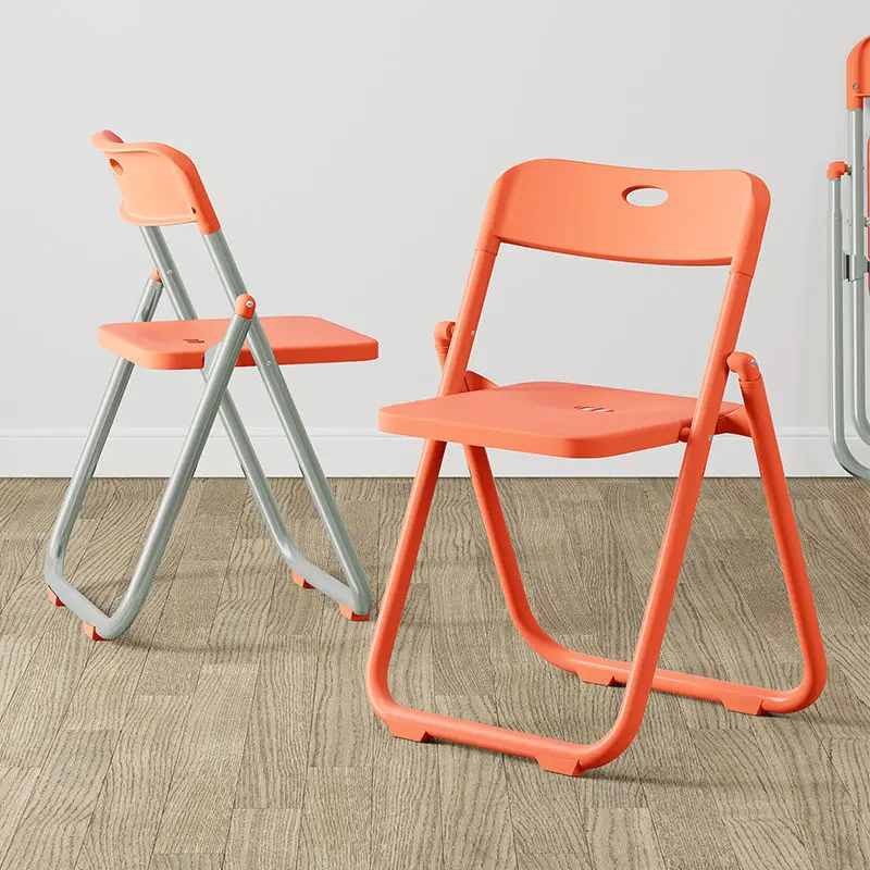 كرسي بسيط قابل للطي للاستخدام المنزلي، مع مسند ظهر، كرسي مكتب، كرسي مؤتمرات، كرسي تدريب، كرسي بلاستيكي خارجي #2