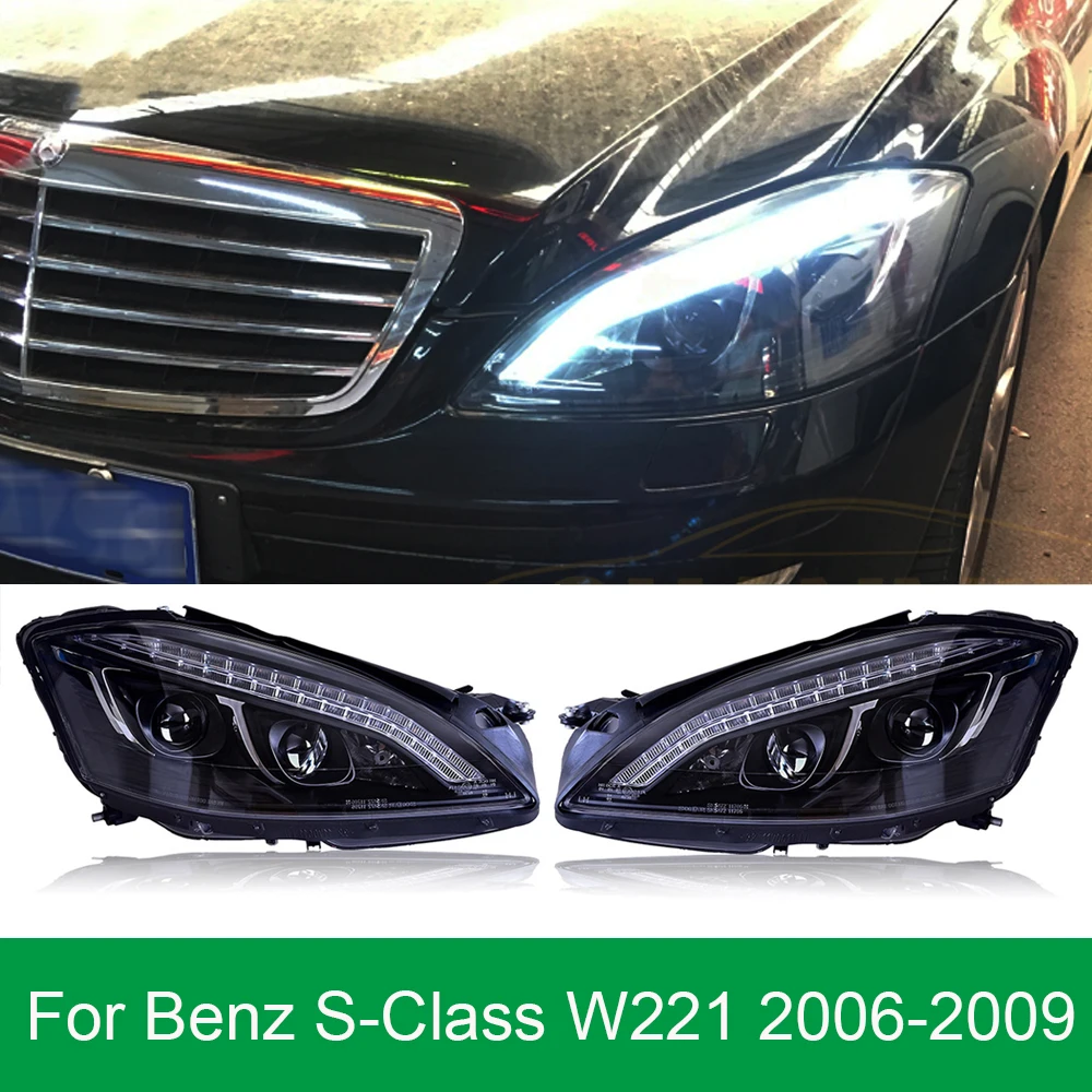 Car Lights for Benz W221 LED Headlight 2006-2009 S300 S350 S500 S600 Head Lamp Drl Projector Lens Automotive Accessories