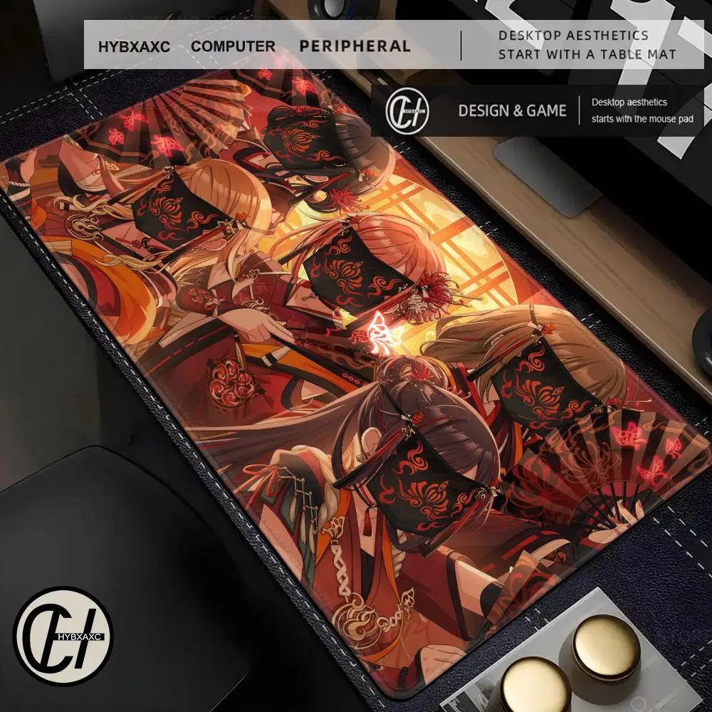 Virtual Idol Rubber Mouse Mat Vtuber Anime HD Priting Playmat Office Game Creative Black And White Desk Mat