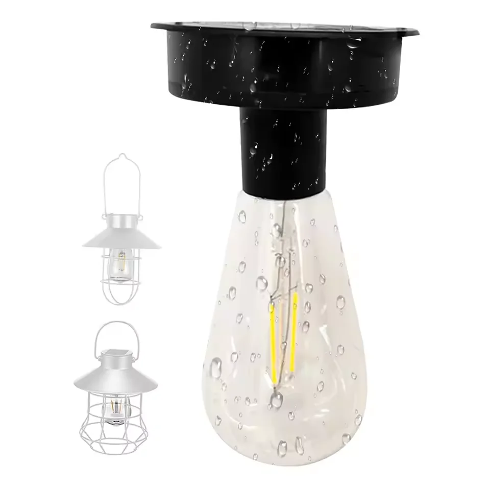 

Solar Lamp Base with LED Bulb Solar Lights Replacement Auto On & Off Sensor Atmosphere Decorate Light Holder for Outdoor Garden