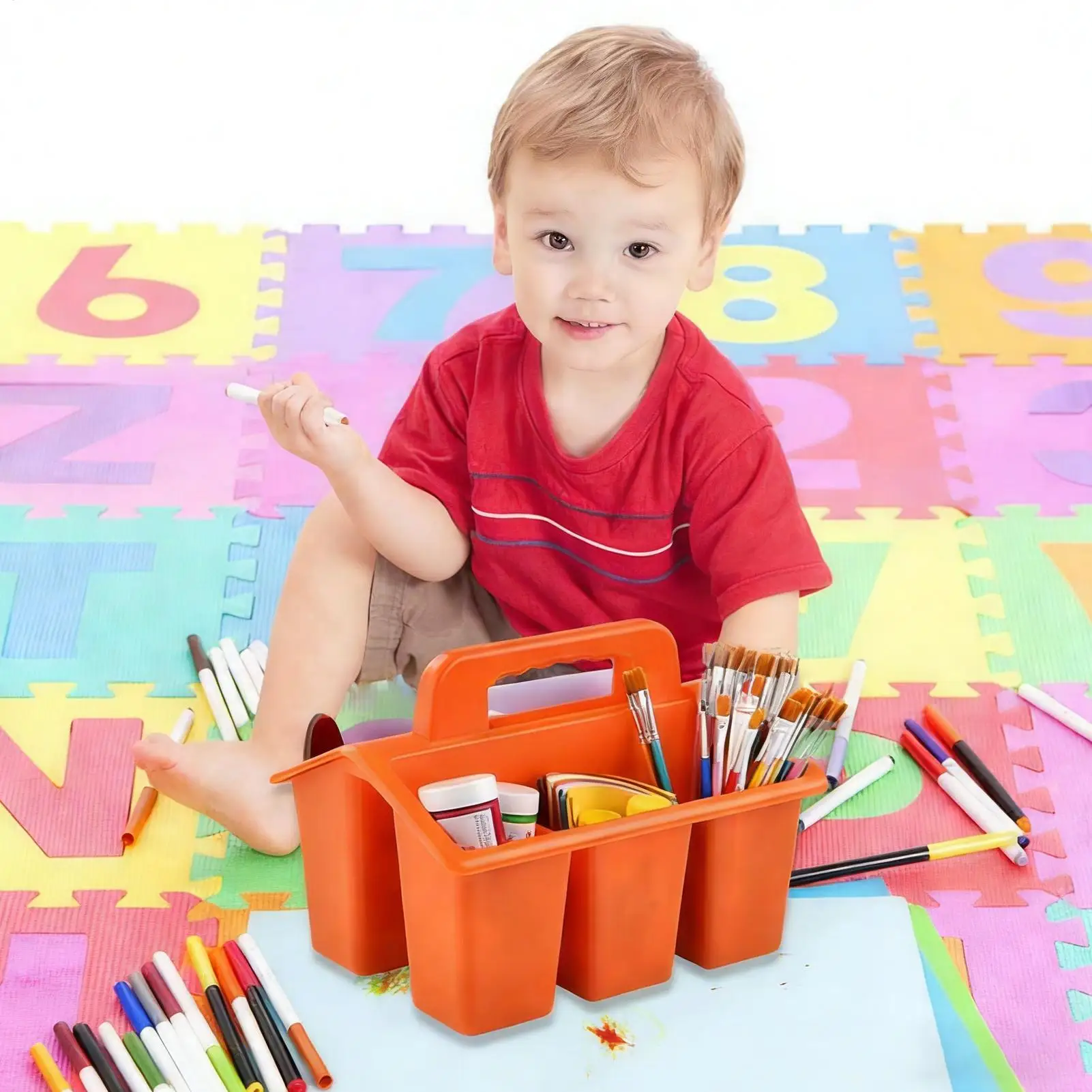 

Настольная корзина для хранения с отделением, 6-компонентные корзины для хранения в классе для карандашей, карандашей, маркеров, кабинета в общежитии, художественного класса