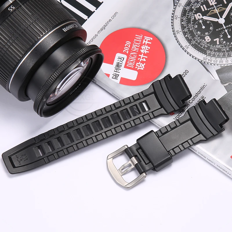 Natural Resin Strap For Casio PRG-260 500 550 PRW3500 2500 5100 Men Rubber Watchband Waterproof Bracelet Watch Accessories