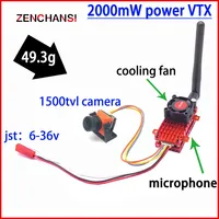 Long Range 5.8G 2W FPV Wireless VTX Transmitter Built-in Microphone and 2.1mm CMOS 1500TVL fpv camera for RC Playing Part
