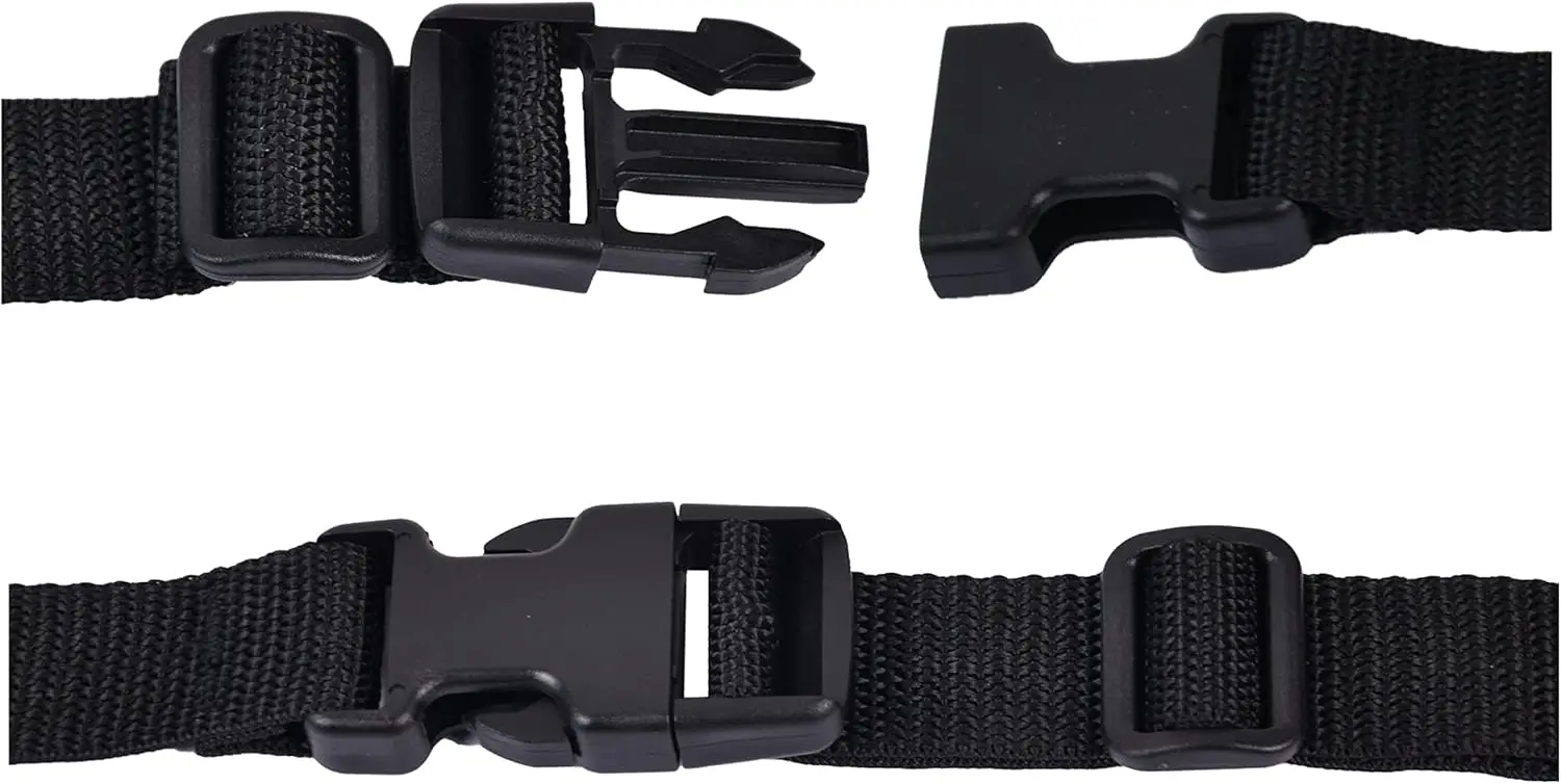 2-Pack 1-Inch Nylon Quick Release Buckle Straps, Adjustable for Luggage and Storage