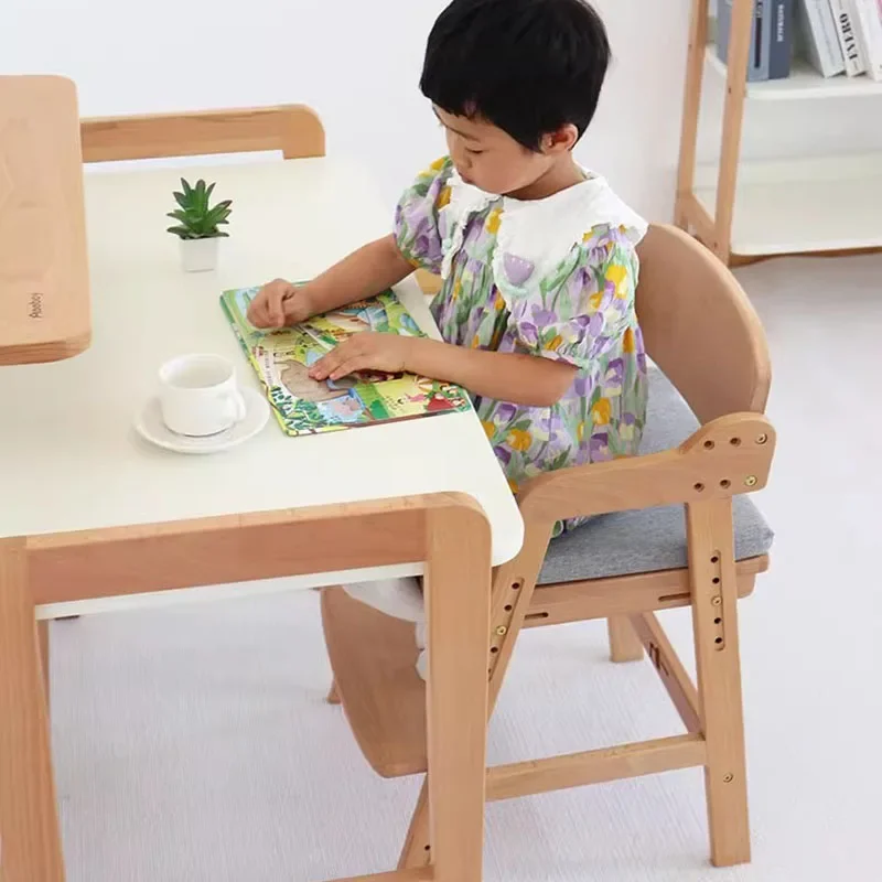 Study Armchairs Designer Height Adjustable Growing School Furniture Children's Stool Wooden Girl Silla Infantil Kids Room JGY