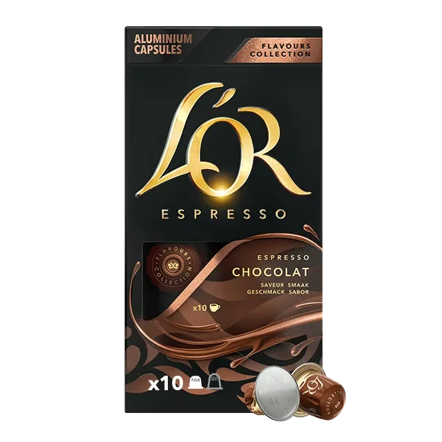 Pack 5 x l'or espresso coffee capsules chocolate 10 units compatible with nespresso machine - qumir