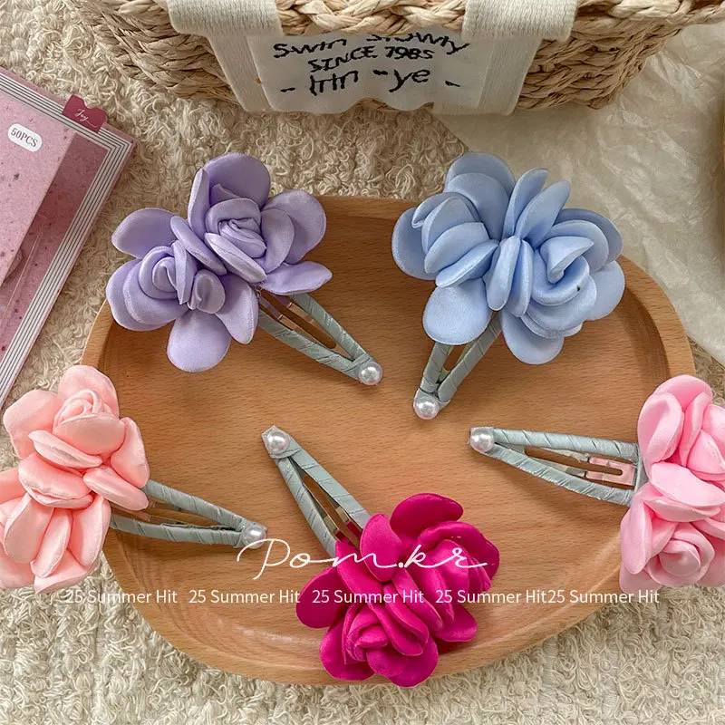 

1 Pc Korean Fashion Sweet Handmade Flower Hair Pin for Kids Girl Elegant Princess Floral Barrettes Schoolgirl Hair Accessories