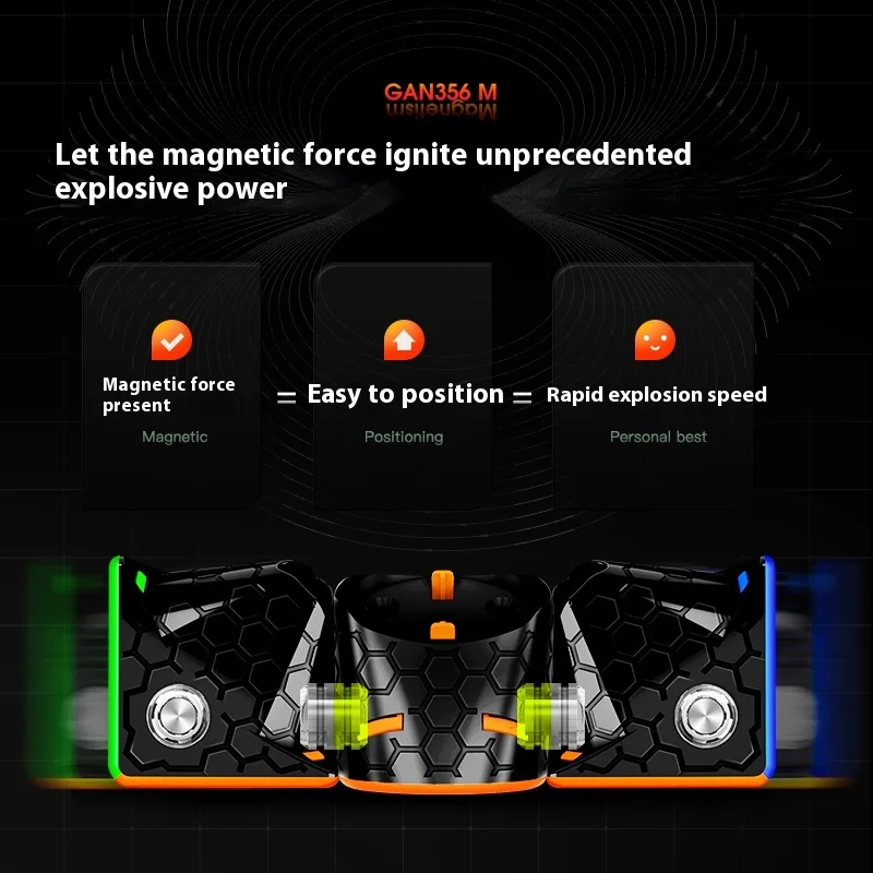 Genuine 356m-E 3x3 Magnetic Magic Speed Cube Stickerless Professional Fidget Toys Gan 356me Cubo Magico Puzzle Kids Toys