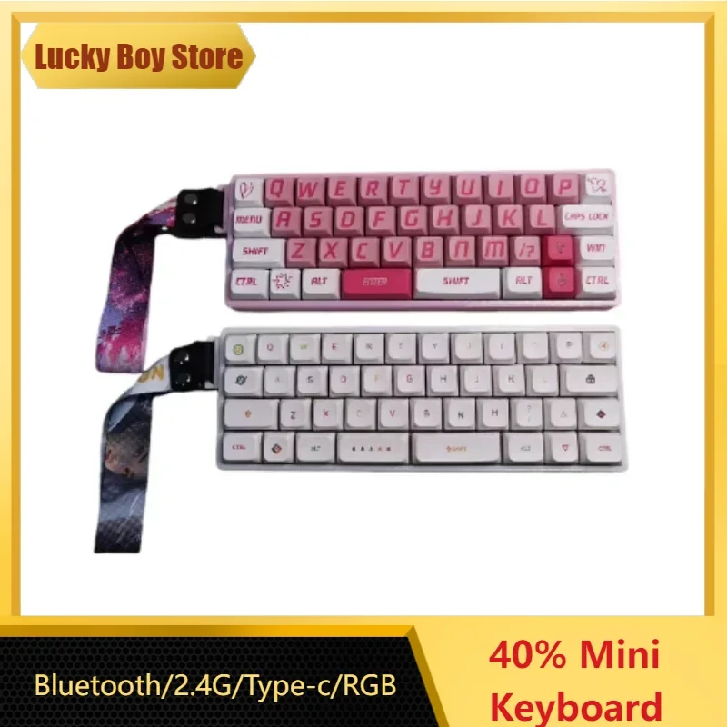 

40% Keyboard Custom Ultra-Compact 40% Layout Support VIA RGB Hot Plug Type-C/Bluetooth/2.4G Wireless Game Mechanical Keyboard