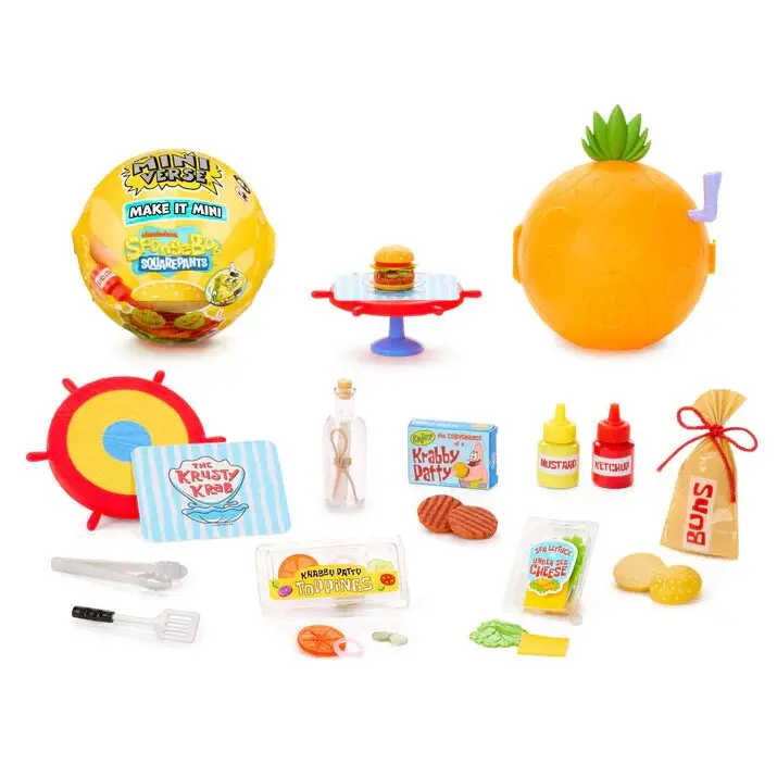 

MGA Miniverse SpongeBob SquarePants Krabby Patty Mini DIY Mystery Blind Box Gifts Toy Model Anime Figures Collect Ornaments