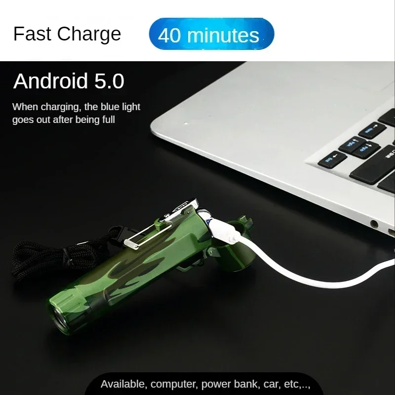 Outdoor Windproof USB Lighter Electric Lighter Plasma Arc Lighters Cigarette Smoking Accessory Rechargeable Men Gift Waterproof
