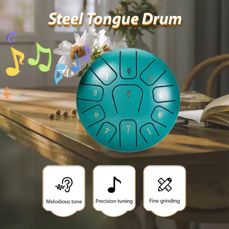 6-inch 11-tone Tongue-shaped Steel Drum, The Ethereal Drum Is A Yoga Meditation Percussion Instrument Suitable for Beginners