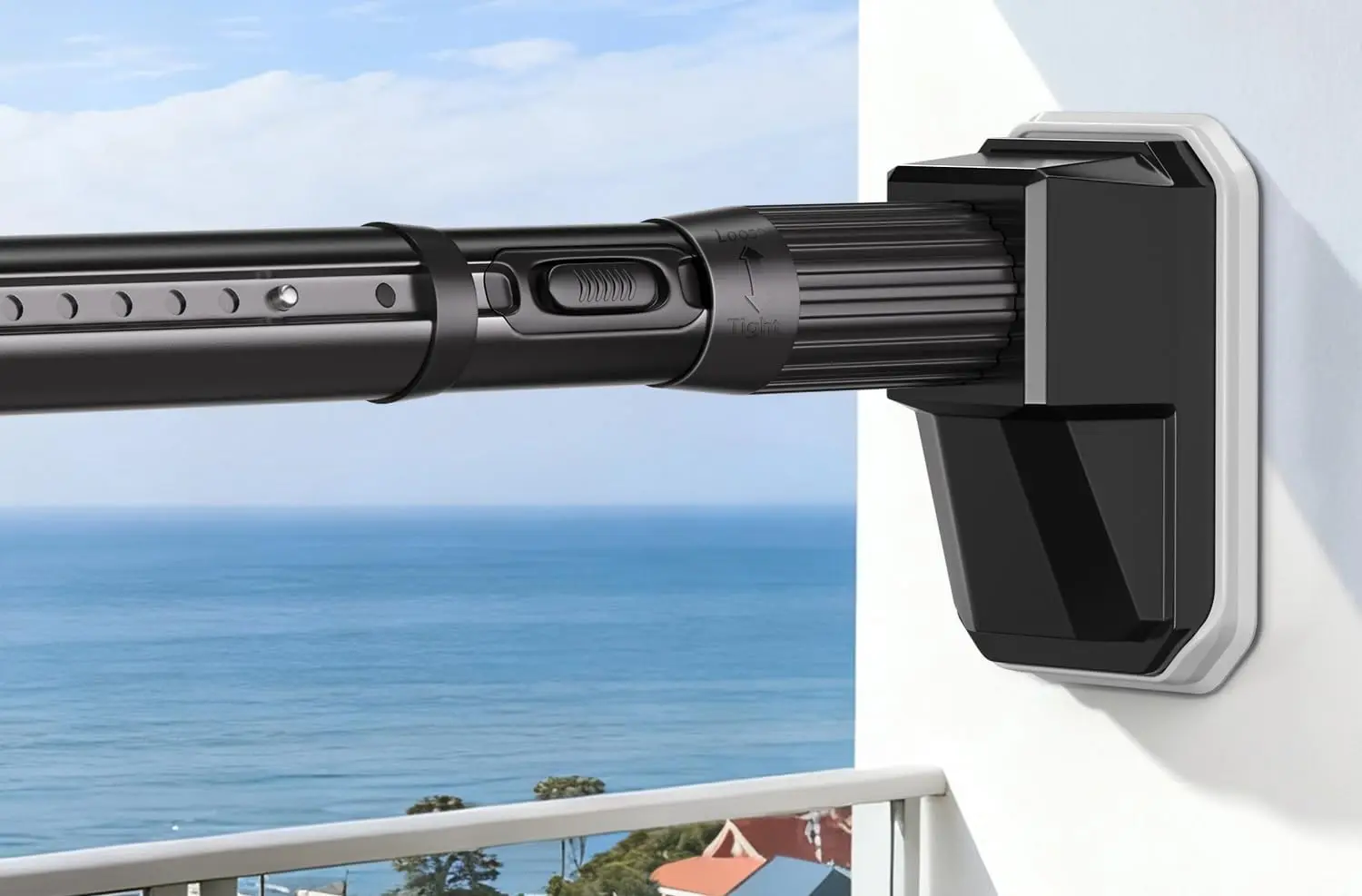 

Extra Long Tension Curtain Rod 41-179 Inch, Heavy Duty No Drill Shower Curtain Rod for Bathroom Window Patio Room Divider, Adjustable Anti-Slip Black