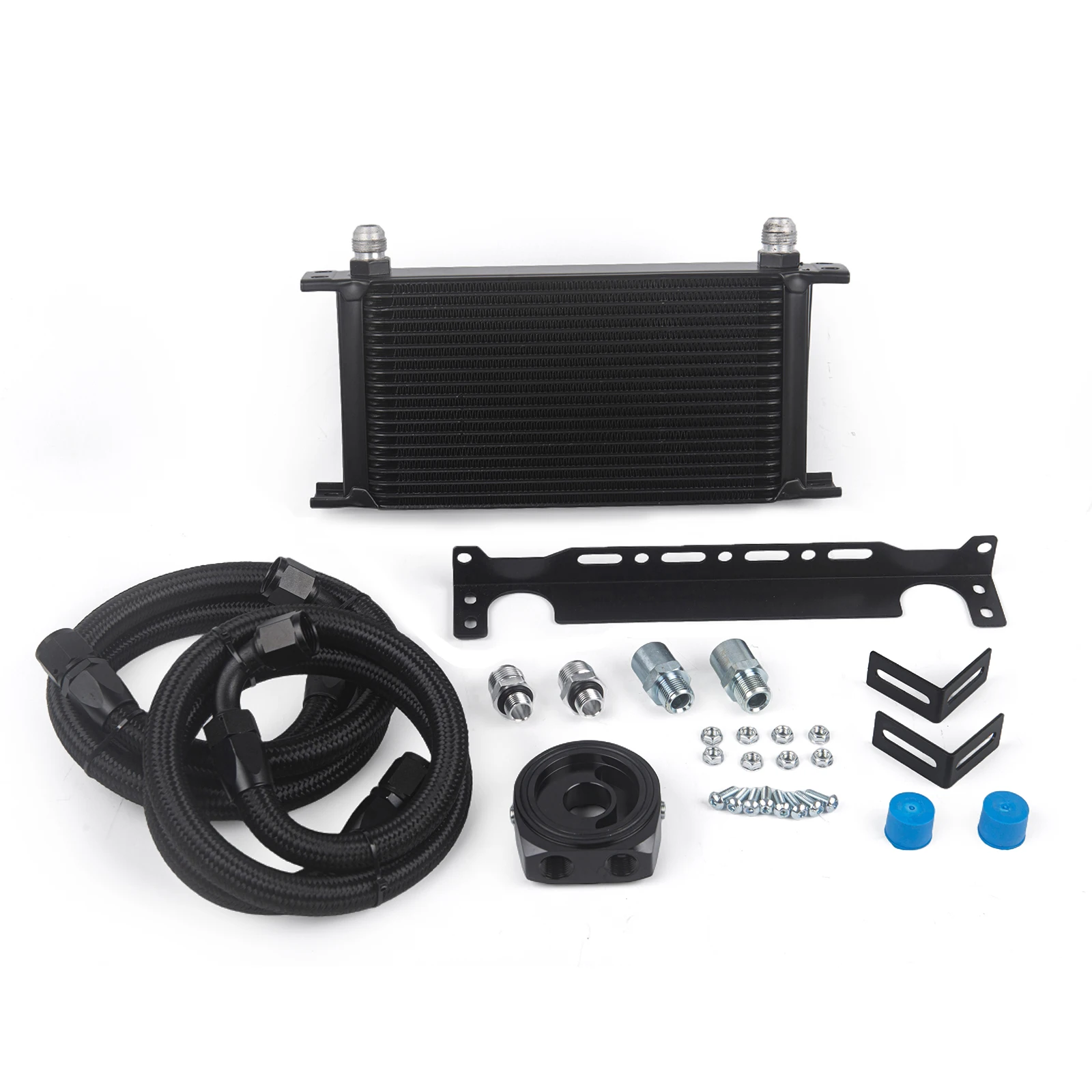 

19-рядный комплект масляного радиатора AN10 M-MODEL с кронштейном и нейлоновым плетеным шлангом из нержавеющей стали