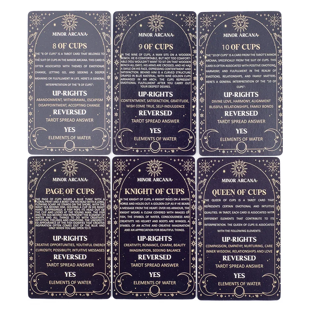 Meaning Tarot Cards Fortune Telling Divination Cards English Version 78 Card Deck Beginner Learning Deck for Board Playing Games