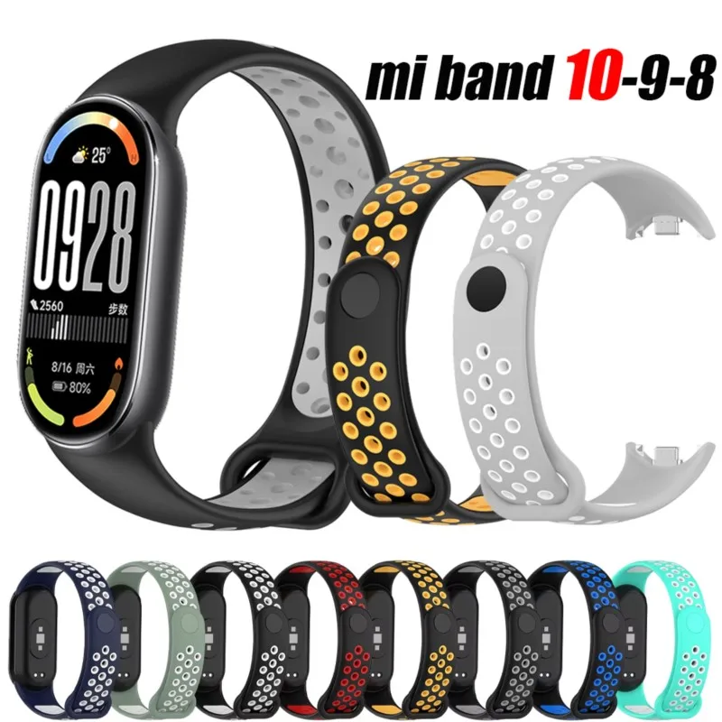 Sportbänder für Mi Band 10 9 8 NFC Miband 10 Zubehör Smartwatch Handgelenk Ersatzgürtel Correa für Xiaomi Mi Band 9 Armband