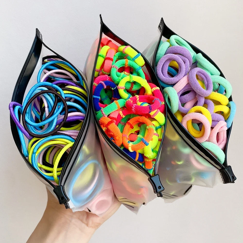 20/100Pcs/lot Hair Bands Girls Candy Color Elastic Rubber Band Hair Bands Child Baby Headband Scrunchie Kids Hair Accessories