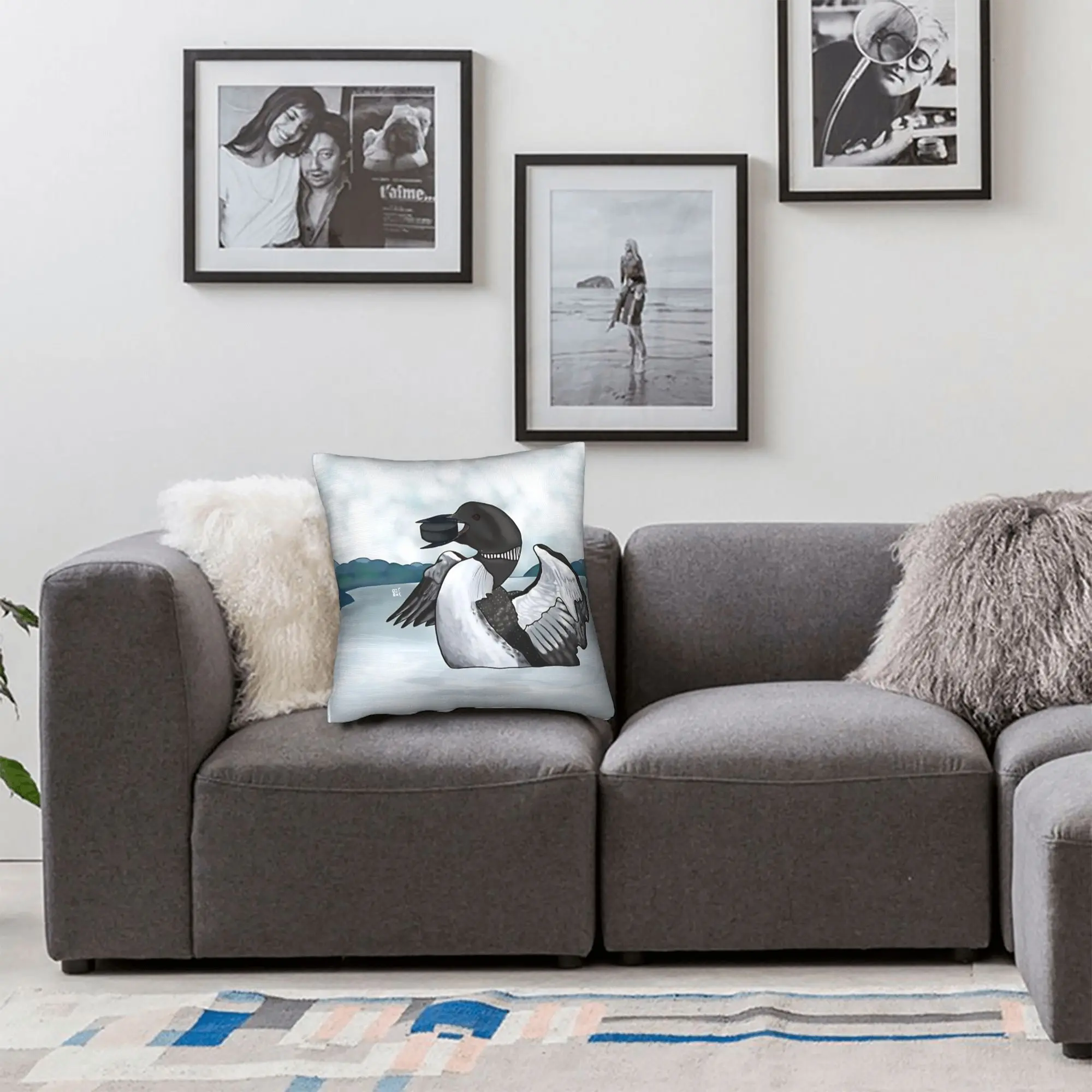 Heated Rivalry Inspired Hockey Puck Loon  Pillowcase Polyester Cushion Cover Decorations  Pillow Case Cover Home Zippered 18'