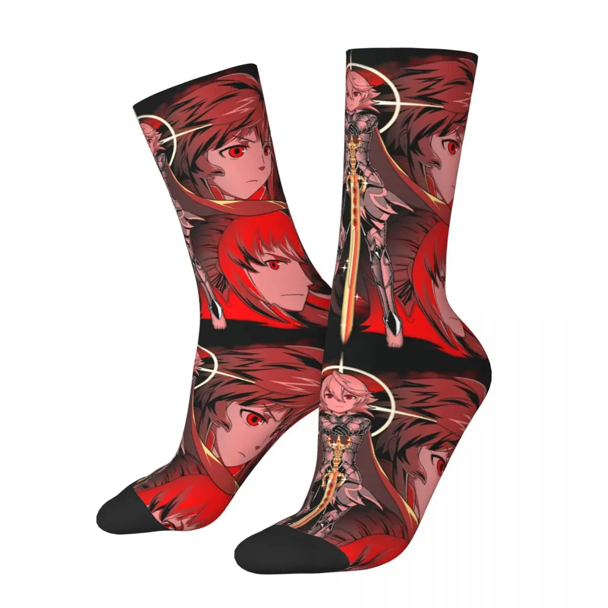 Funny Happy Men's compression Socks Birthright Fate Vintage Harajuku Fire Emblem Game Hip Hop Novelty Pattern Crew Crazy Sock