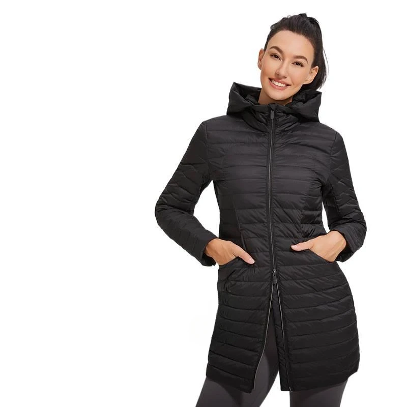 

WESTSHAN Top Quality EU US Size Autumn Winter Long Down Jacket Women Sports Casual Warm Windproof Hooded Zipper Sports Coat