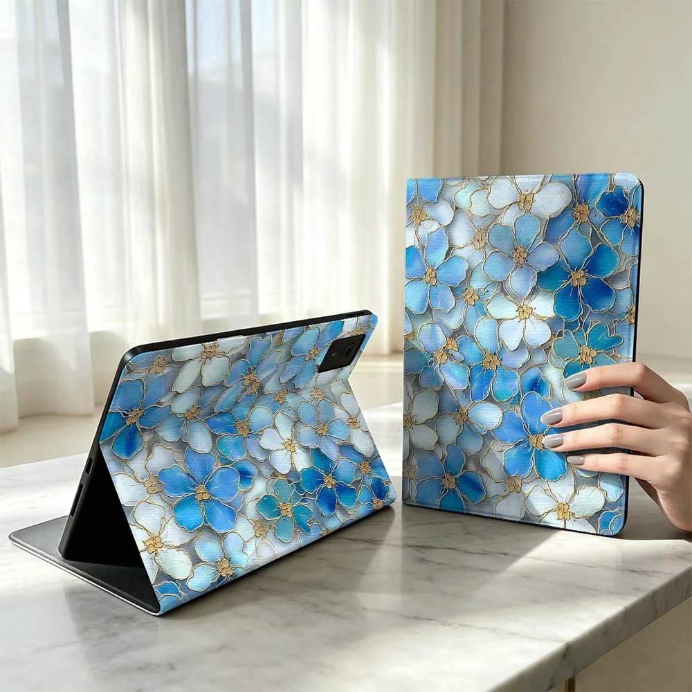 Art Blue Flower For Lenovo Xiaoxin Pad Pro Tab P12 P11 11 11.2 11.5 10.6 inch K10 M10 Plus Tablet Case Soft