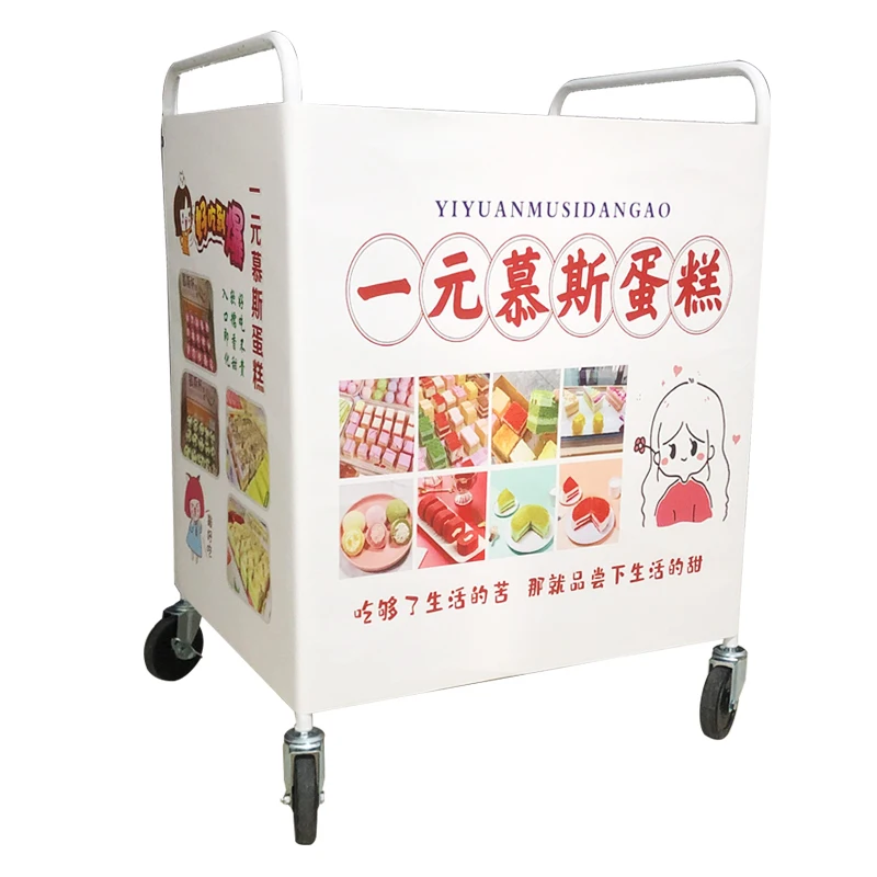 

Customized stall cart Foldable outdoor promotion display stand Mobile tasting table Floor push table