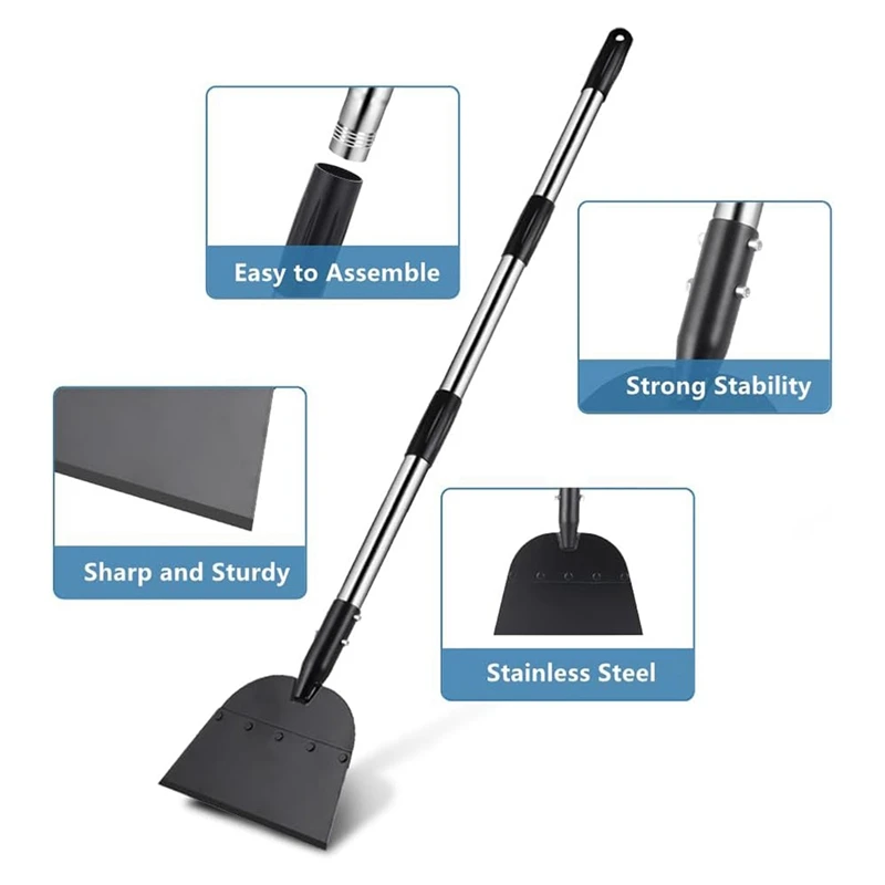 Snow Shovel, Driveway Ice Scraper Tool, Floor Scraper For Cleaning Weeds Tools, Suitable For Roads Outdoor Garden