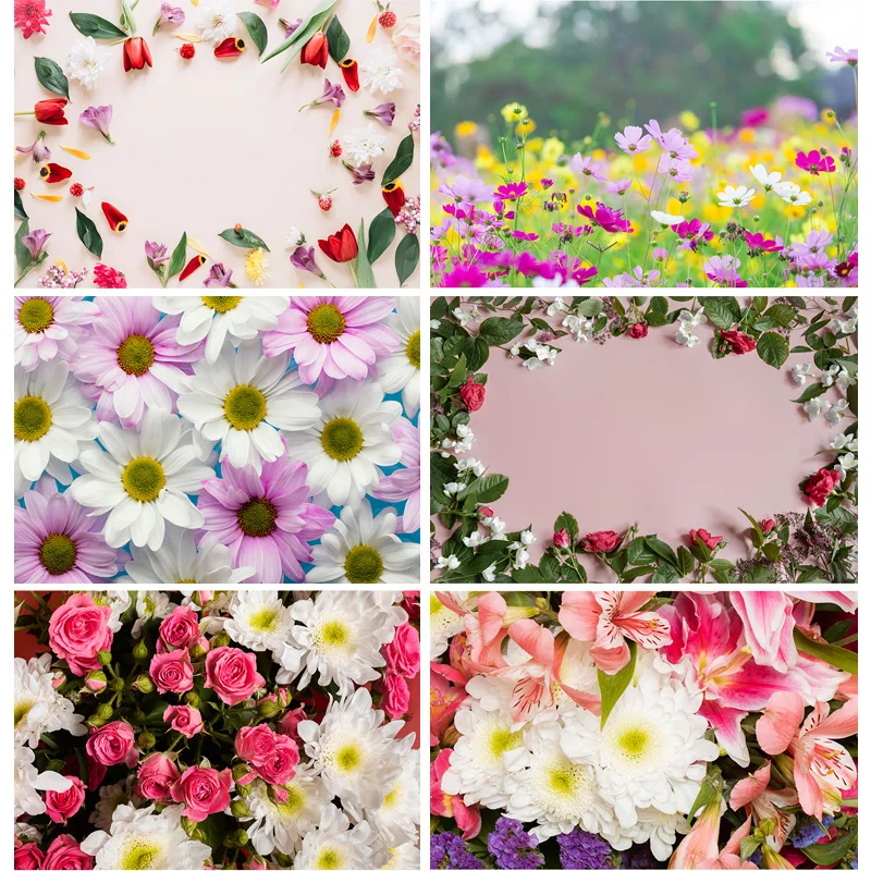 

Vinyl Photography Backdrops Prop Flower Wall Wood Floor Wedding Theme Photo Studio Background 21916 XHU-03