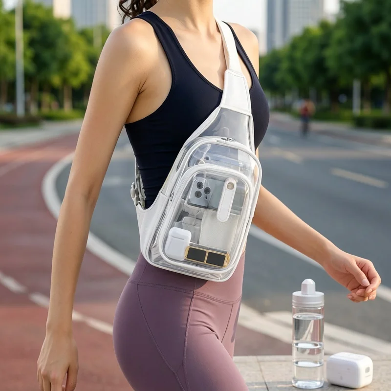 防水ヨーロッパ規格-pvc-透明クロスボディバッグ女性用シングルショルダートライアングルバッグ女性用シングルショルダーバッグ