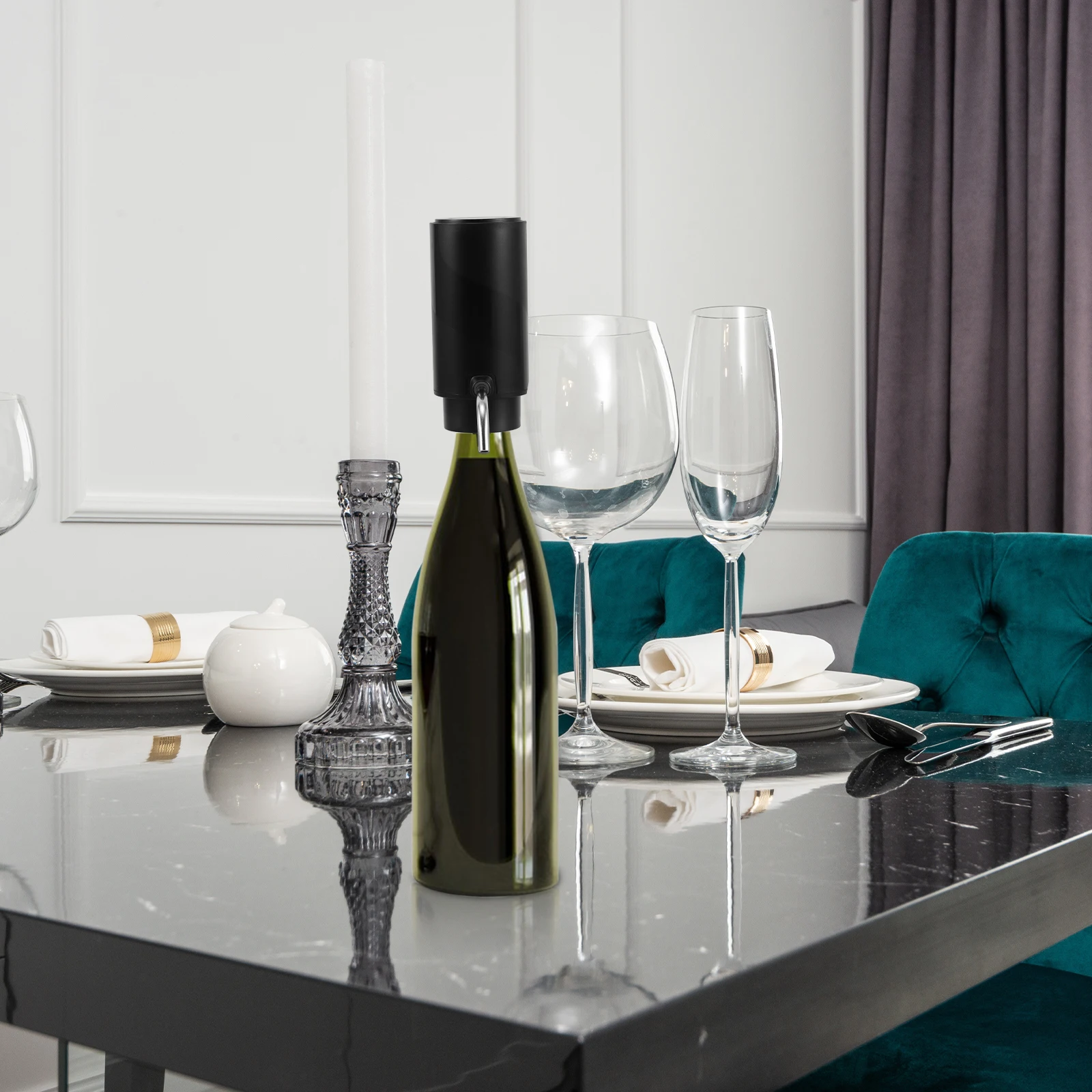 

Electric Aerator Compact Portable Dispenser One Button Operation Simple Design Home Bar Use Decanter Easy To Use Household