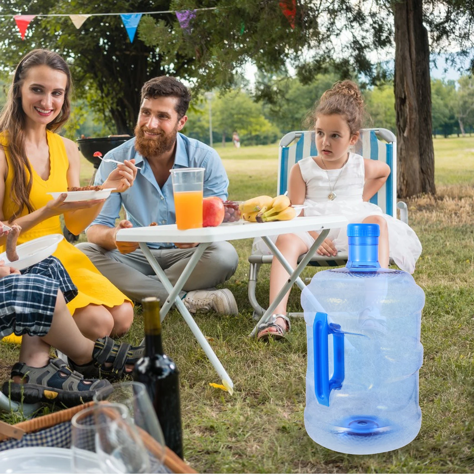 

Portable 5L Jug For Camping Hiking Outdoor Lightweight Pet Water Container With Handle Durable Storage Bucket For Travel Bbq