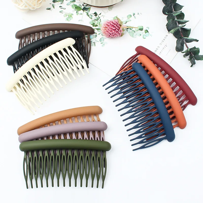 

15 Teeth Frosted Candy Color Hair Comb Clip Women Broken Hair Hairpins Headdress Wedding Hair DIY Jewelry Hair Style Accessories