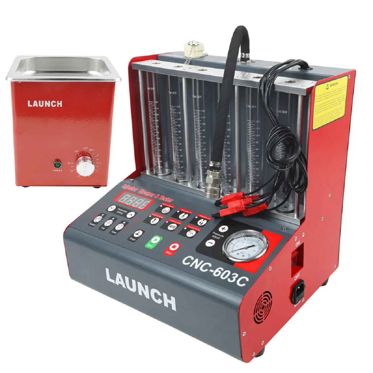 New For Launch CNC-603C For Gasonline Car CNC603C Ultrasonic Fuel Injector Tester & Cleaner 6 Cylinders English Panel