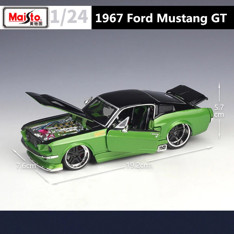 Maisto 1:24 1967 Ford Mustang GT Assembly Version Alloy Sports Car Model Diecast Metal Race Vehicle Car Model Childrens Toy Gift