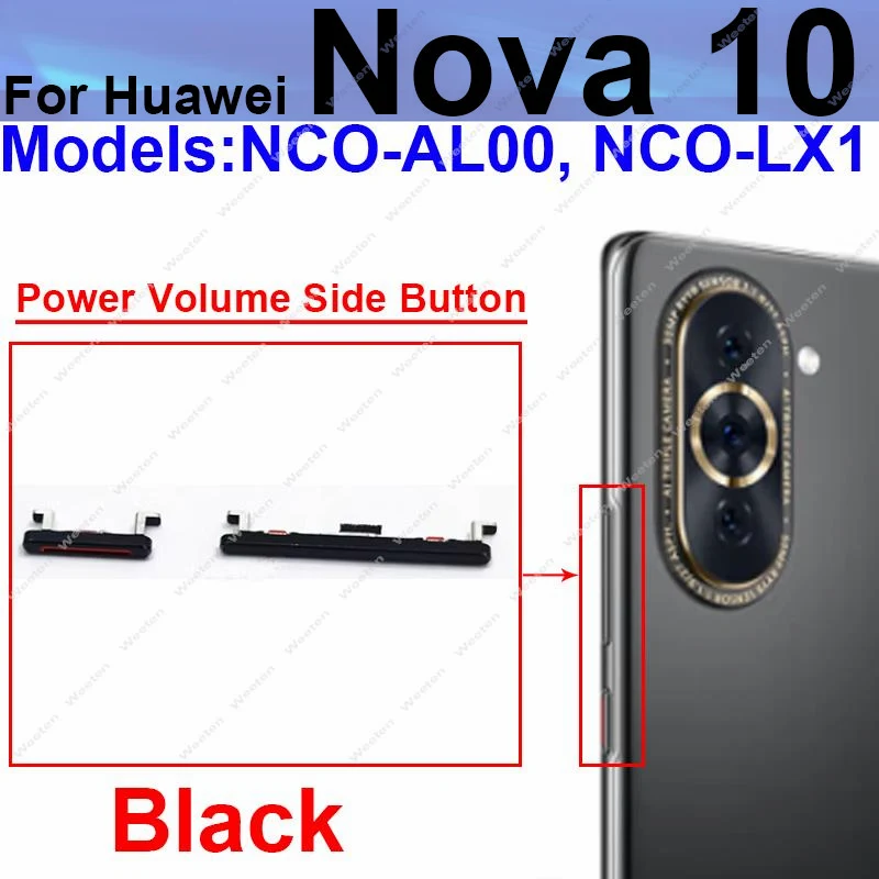 Power Volume Buttons For Huawei Nova 10 Nova 10Se ON OFF Power Volume Up Down Switch Side Button Keys Replacement Repair Parts