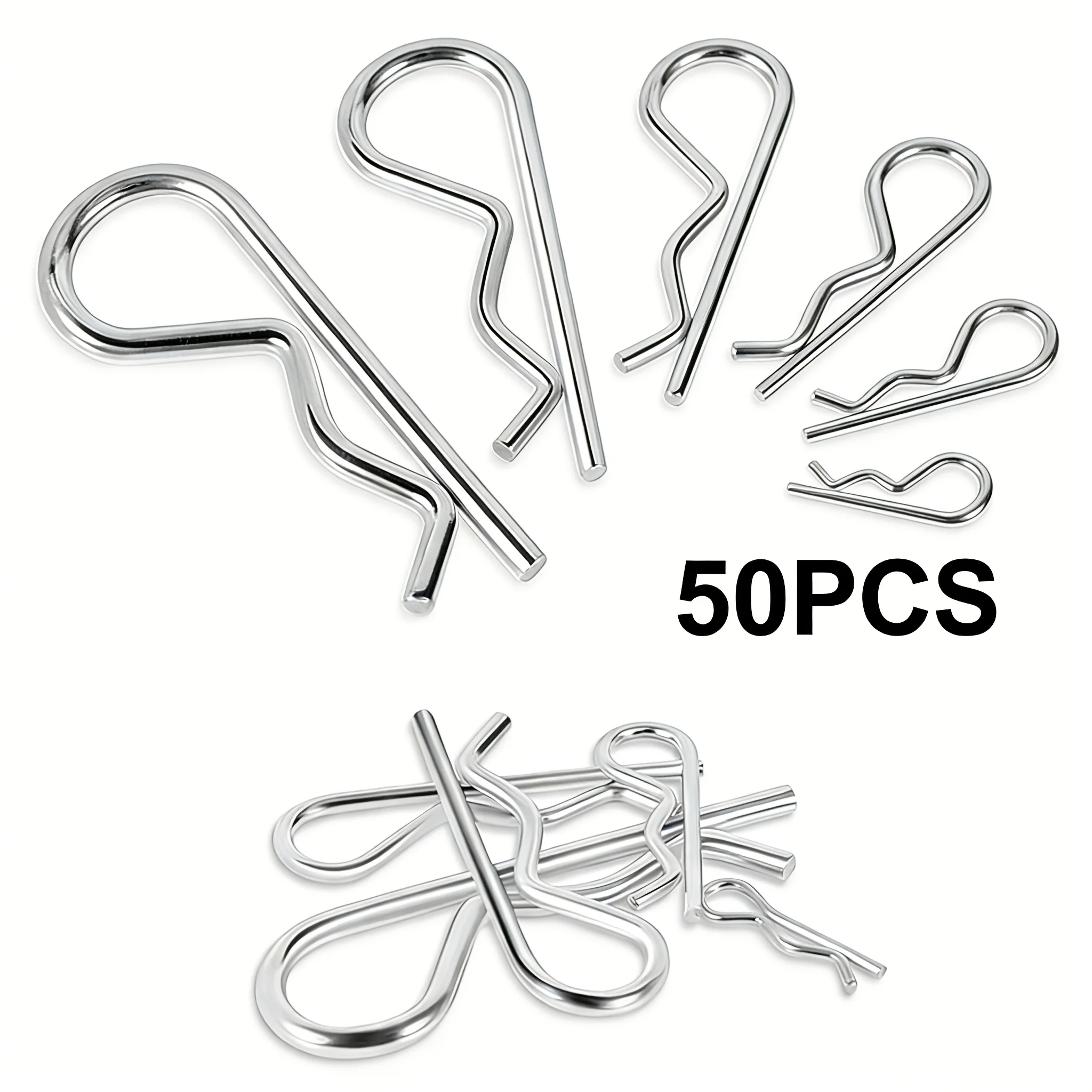 50pcs stainless steel stool nail R-clip, anti-corrosion and rust proof, industrial fixed trailer locking system accessories