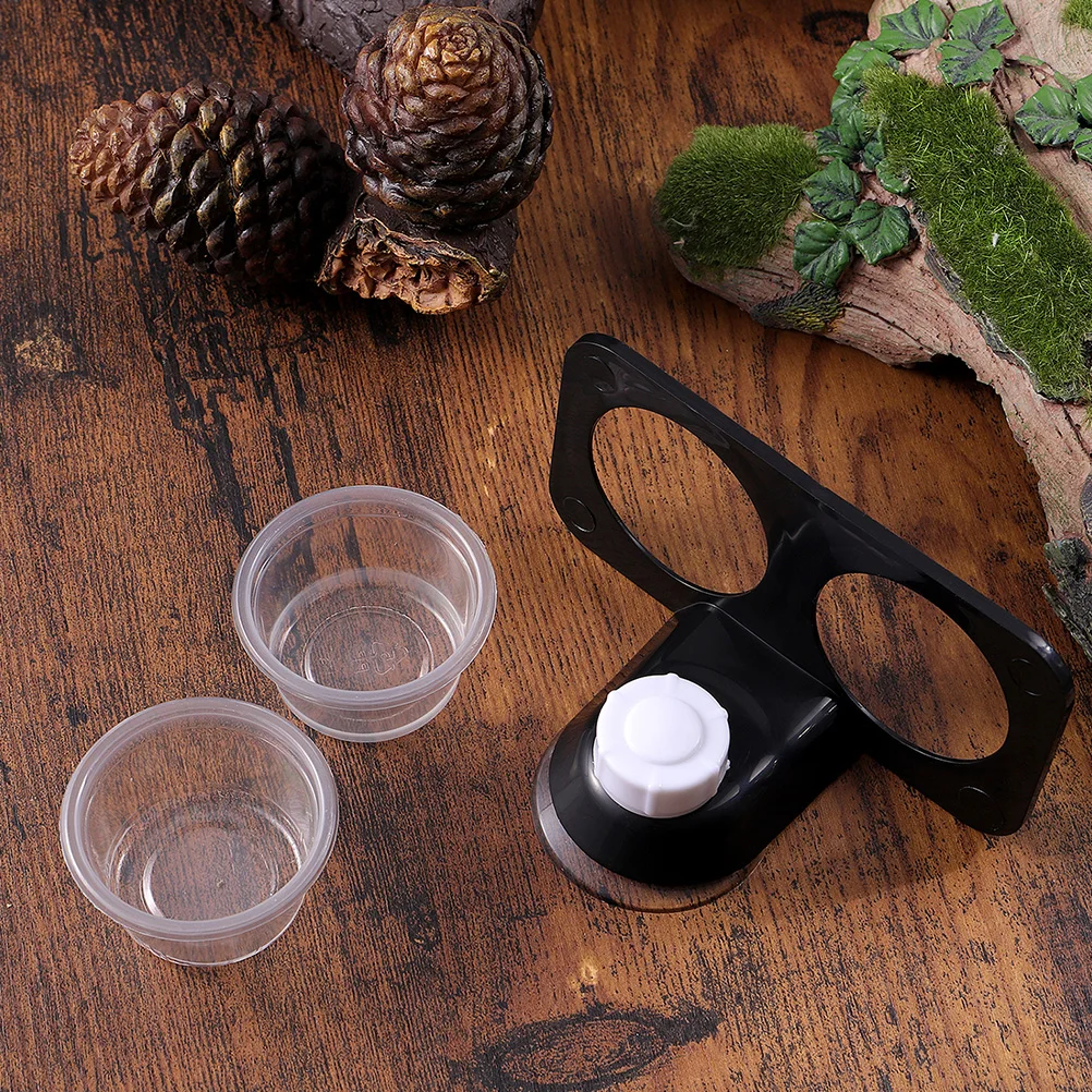 

2Pcs Reptile Basin Durable Plastic Feeding Bowl for Terrarium Tanks Pet Supplies Water Plastic Reptile Feeder Bowl