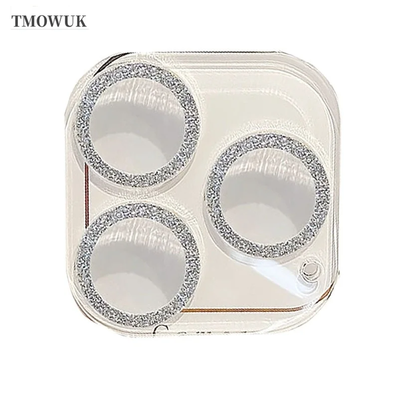 

For iPhone 16 15 14 Pro Max Plus 13 1211 Pro Max Mini Glitter Diamond Rhinestone Camera Lens Protector Case Screen Protector