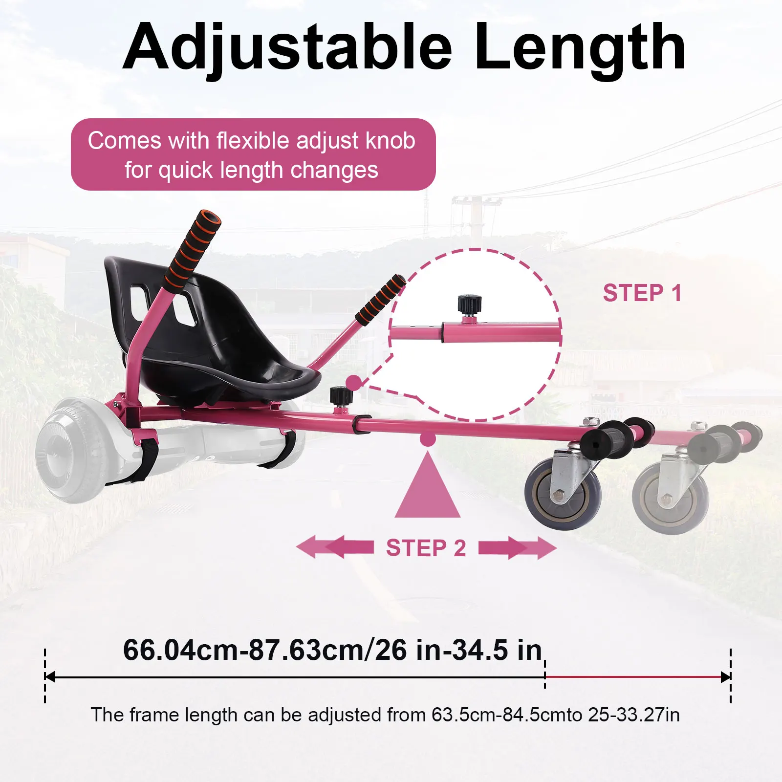 อุปกรณ์เสริมที่นั่งสำหรับโฮเวอร์บอร์ด 2 ชิ้น ใช้ได้กับโฮเวอร์บอร์ดขนาด 6.5 นิ้ว/ 8 นิ้ว/ 10 นิ้ว, รถโกคาร์ทสำหรับเด็กและผู้ใหญ่, อุปกรณ์เสริมสำหรับการทรงตัวอัตโนมัติ