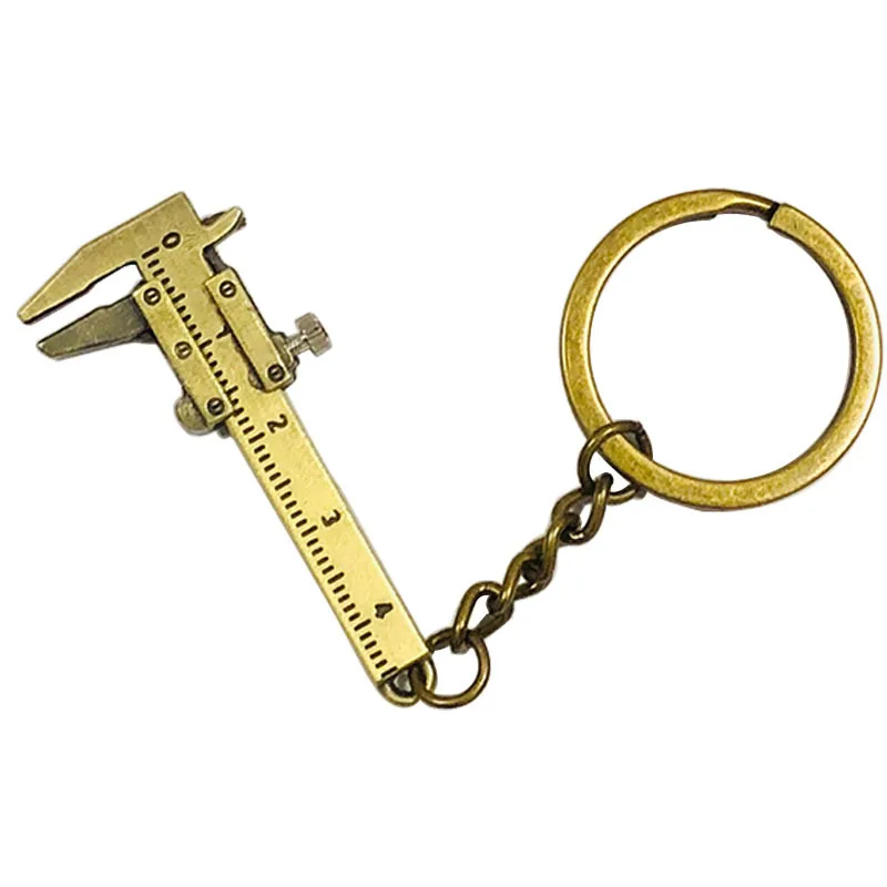 Mini Vernier Caliper Pocket Key Chain Keyring Ornaments Small 3D Movable Precision Measure Tool Accessories Slider Ruler Alloy