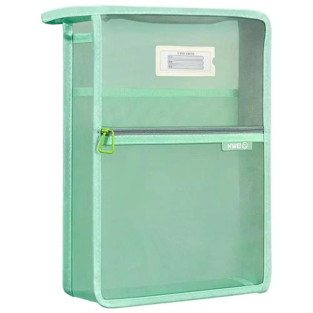

L Shaped Test Paper Storage Bag Wide Opening Three-layer Partition File Folder Bag Large Capacity with Double-sided Labels